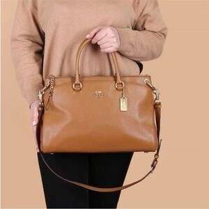 Coach Mia Satchel Pebble Leather in Saddle
